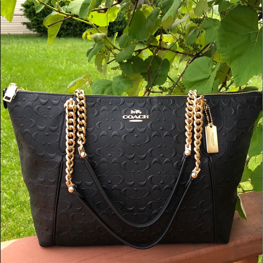 COACH F49499 AVA SIGNATURE CHAIN EMBOSSED